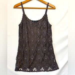 INC INTERNATIONAL CONCEPTS NWT Gray Crochet Tank Top Size Large